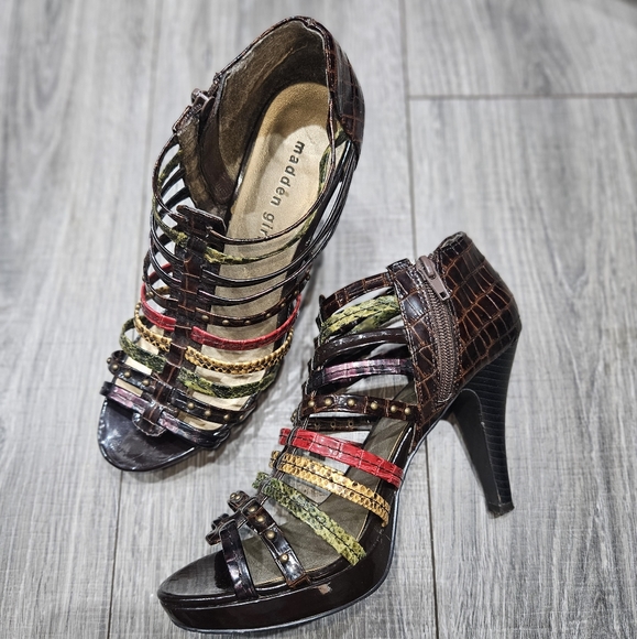 Madden Girl womens kickoff open-toe platform high-heeled Strappy Shoes 9 - Picture 6 of 7